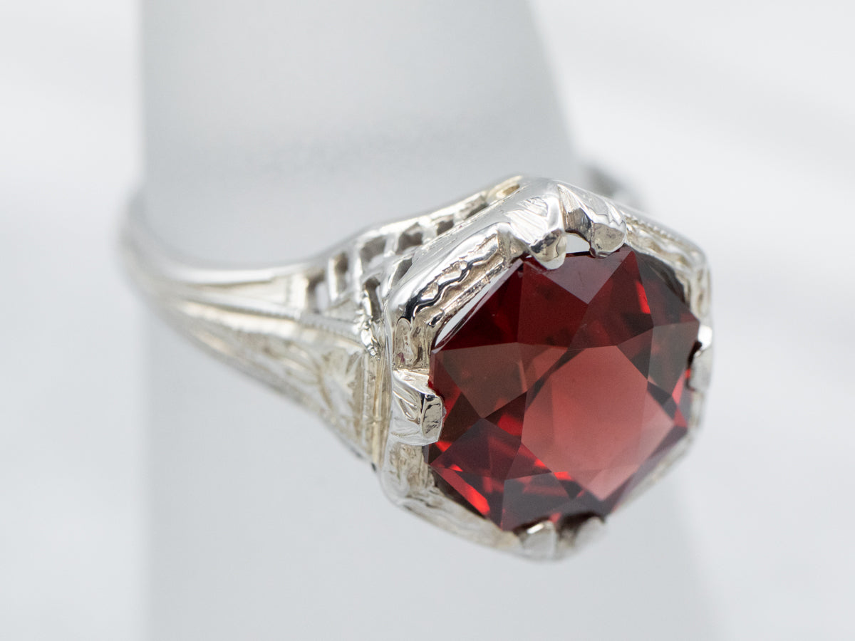 Art Deco Fancy Cut Garnet Ring