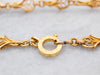 Ornate Antique Bloomed Gold Link Chain Necklace