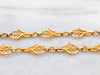 Ornate Antique Bloomed Gold Link Chain Necklace