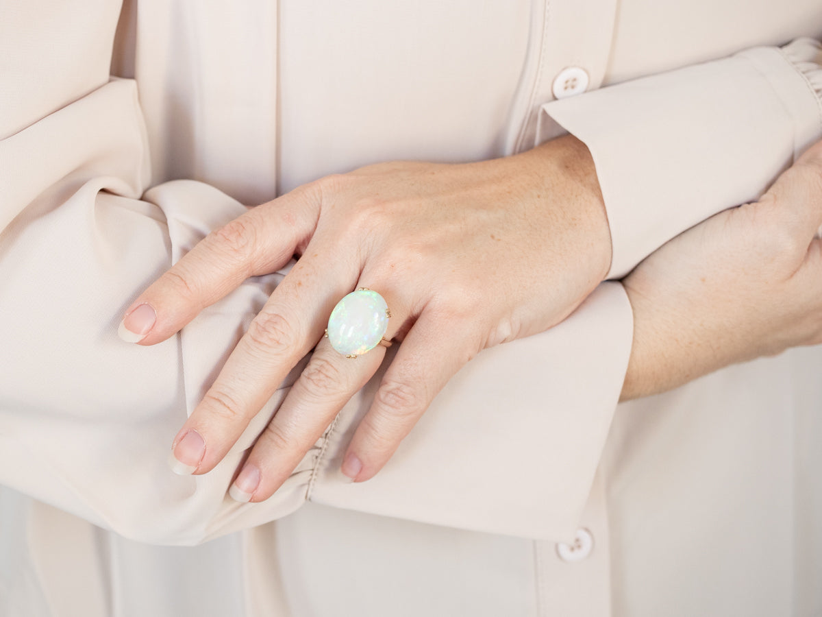 Vintage Opal Solitaire Ring