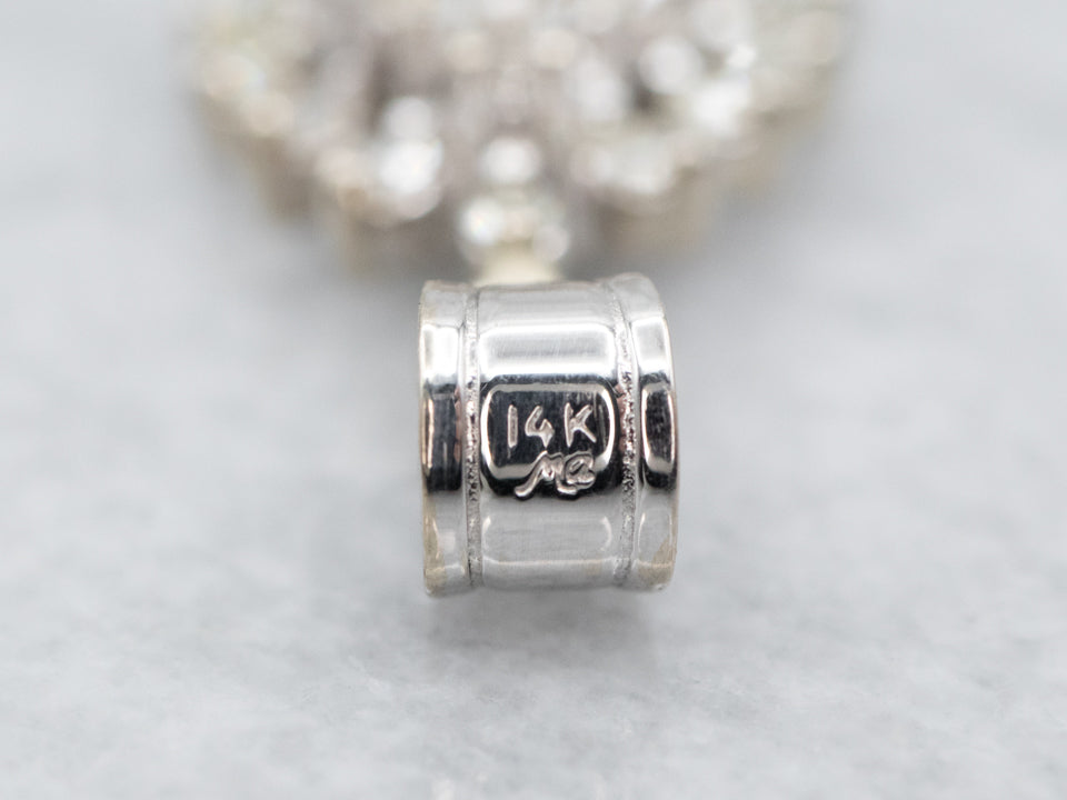 Sparkling White Gold Diamond Cluster Pendant