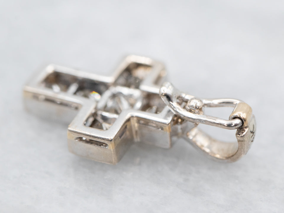 Princess Cut Diamond Encrusted Cross