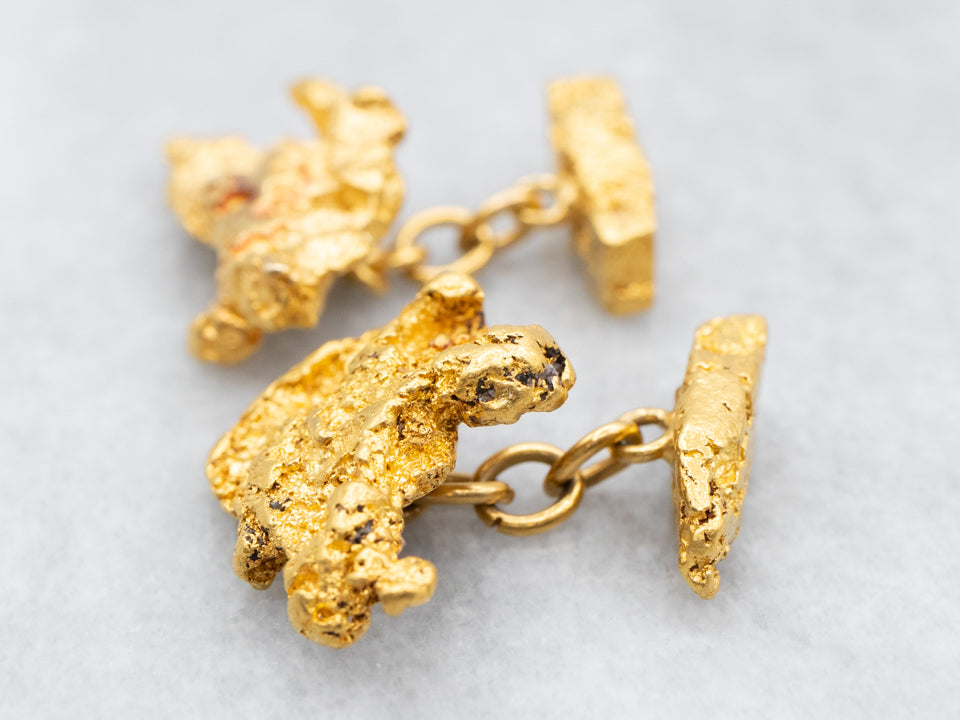 22K Gold Nugget Cufflinks
