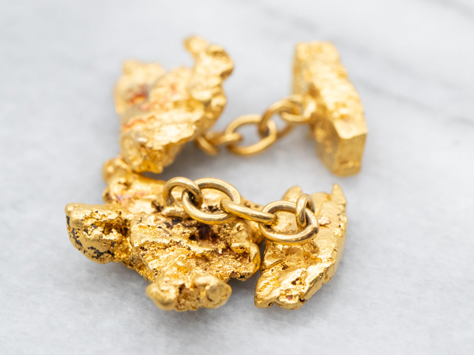 22K Gold Nugget Cufflinks
