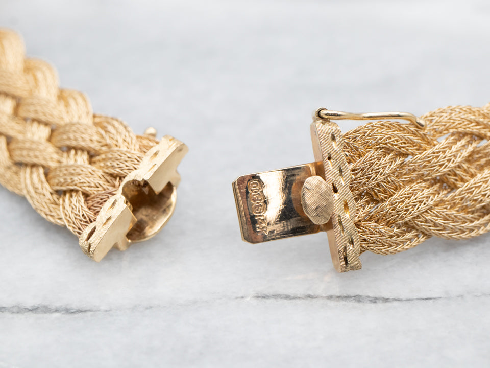 Woven Gold Mesh Choker Necklace