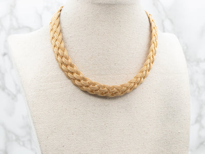 Woven Gold Mesh Choker Necklace