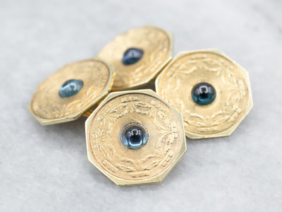 Antique Synthetic Sapphire Cufflinks
