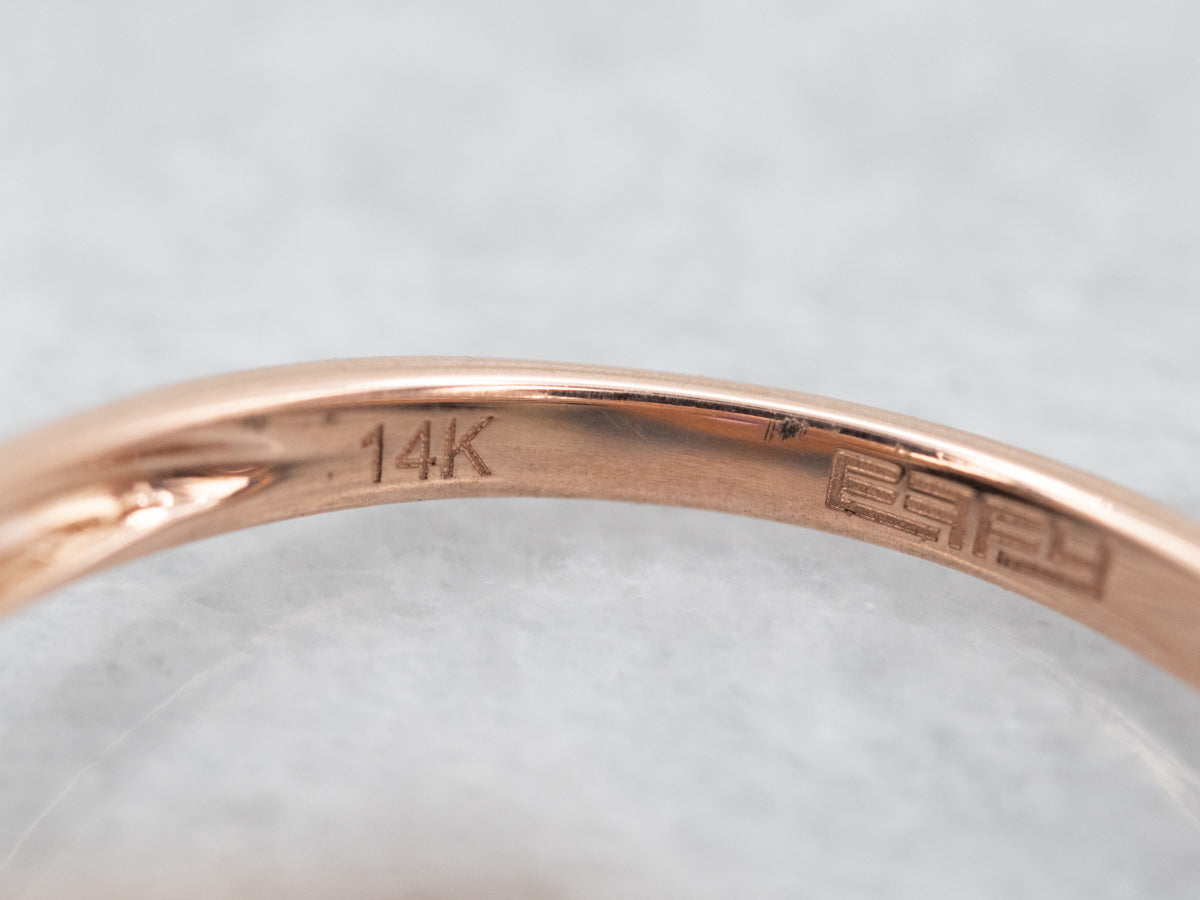 Ornate Pink Sapphire Rose Gold Halo Ring