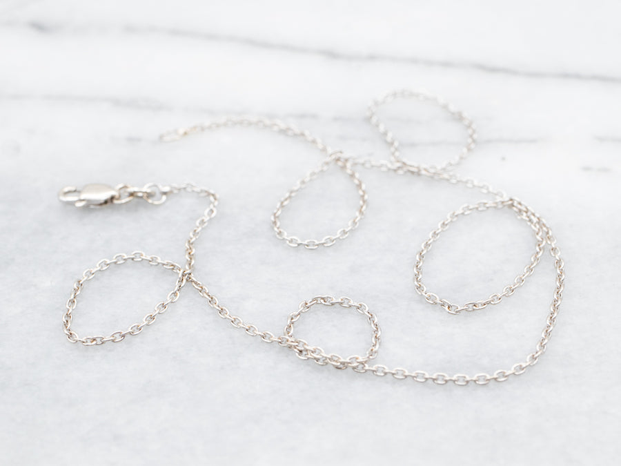 14K White Gold Cable Chain Necklace