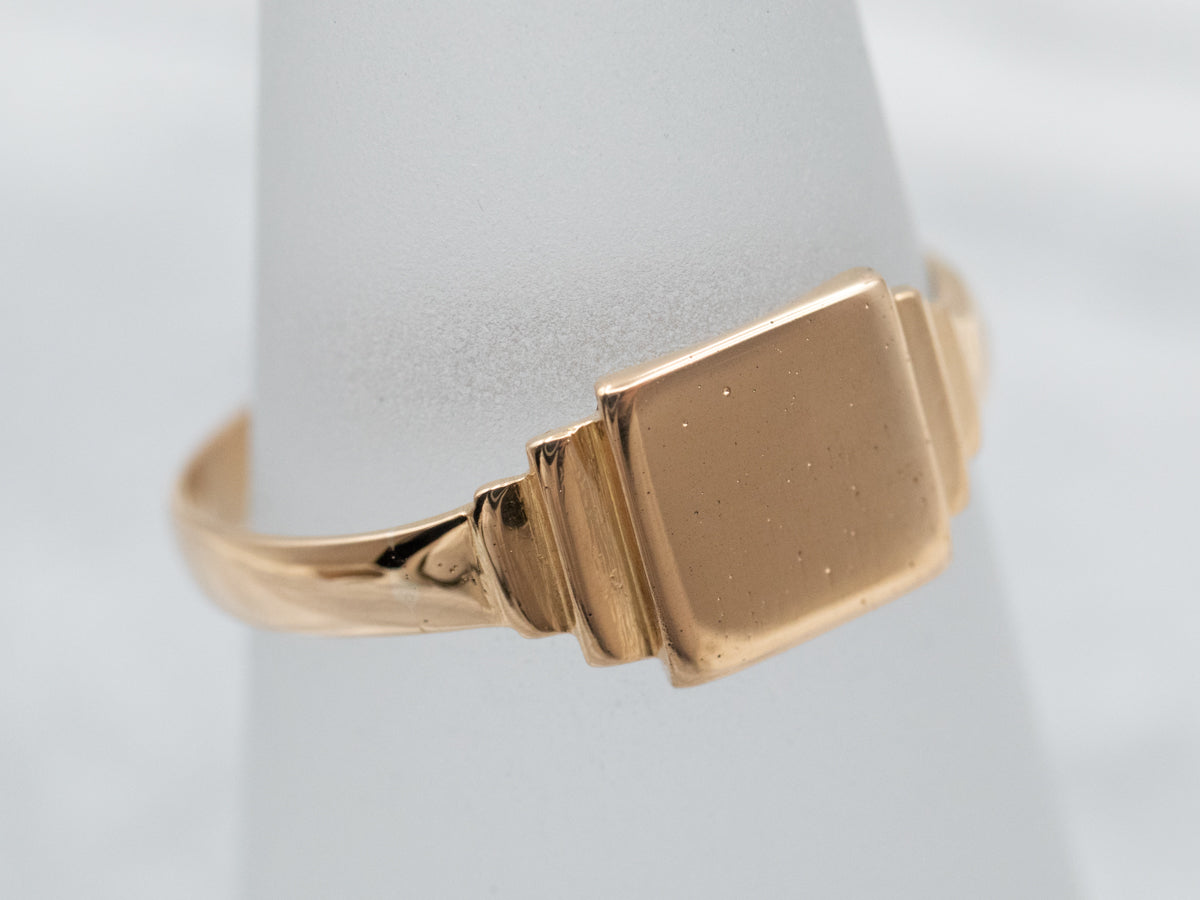 Vintage Rose Gold Signet Ring
