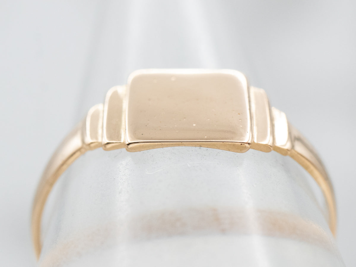 Vintage Rose Gold Signet Ring