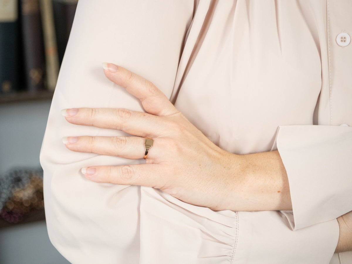 Vintage Rose Gold Signet Ring