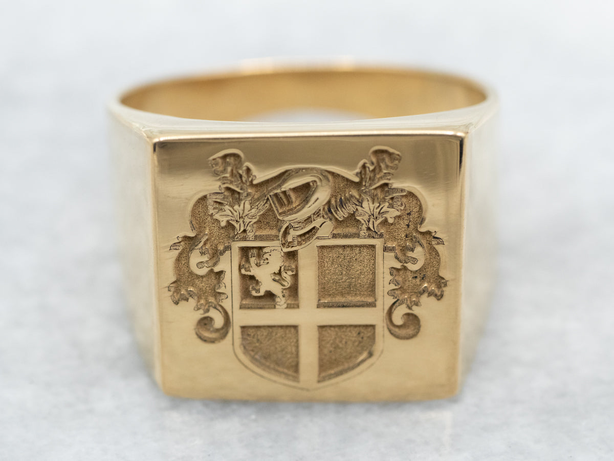 Rectangular signet ring | crest ring | coat of arms