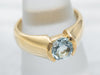 Sleek 18-Karat Gold Aquamarine Solitaire Ring