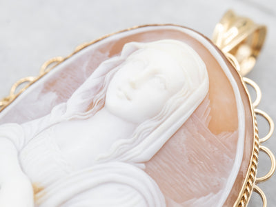 Antique Gold Cameo Pin or Pendant