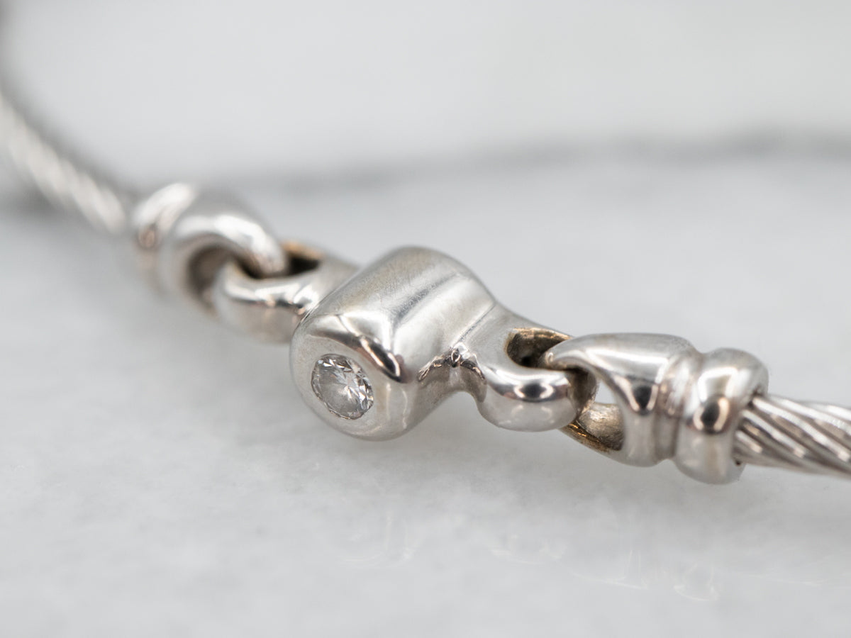 Twisting Links Diamond Bezel Bracelet