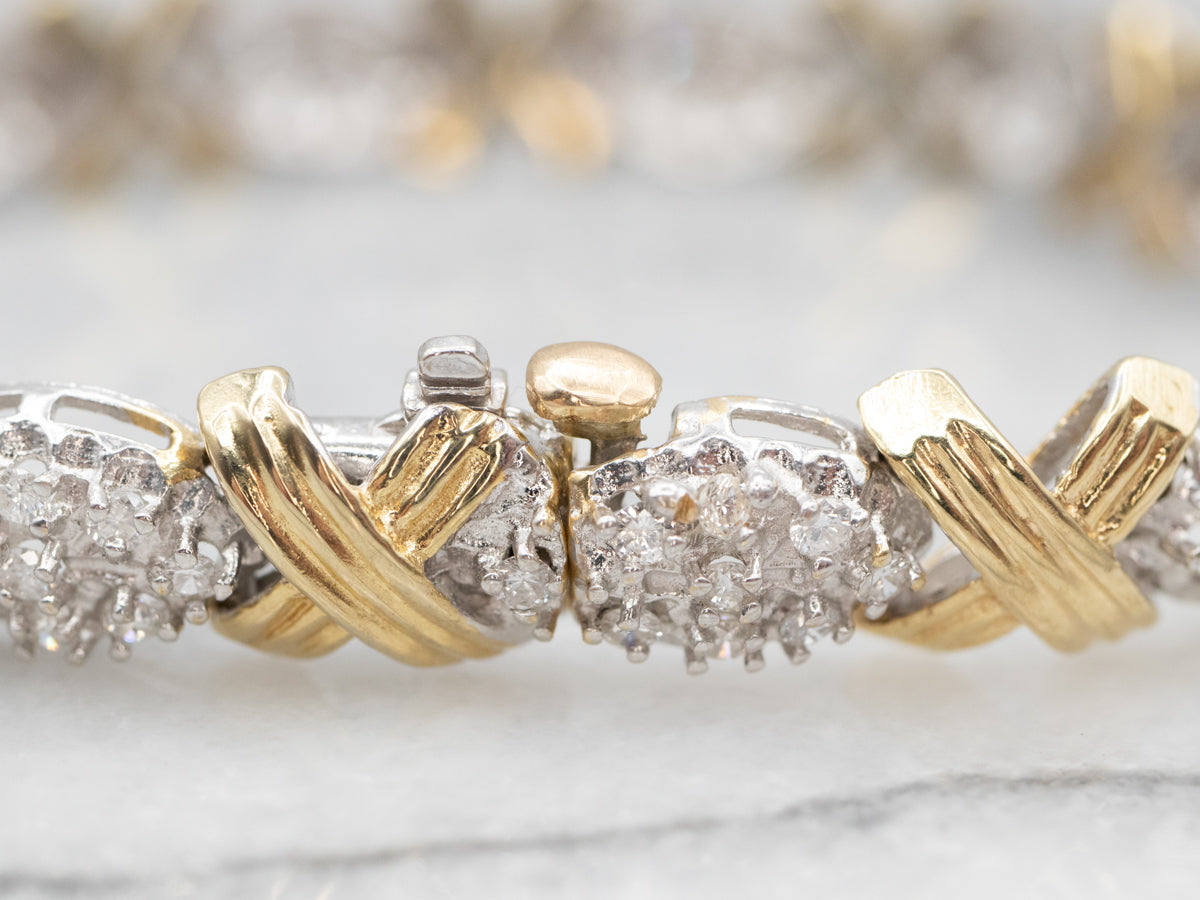 Glittering Two tone Diamond Bracelet