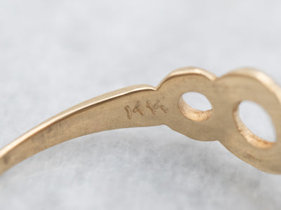 Modernist Gold Garnet Cabochon Ring
