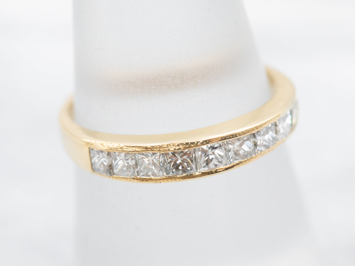 18K Gold Channel Set Diamond Band