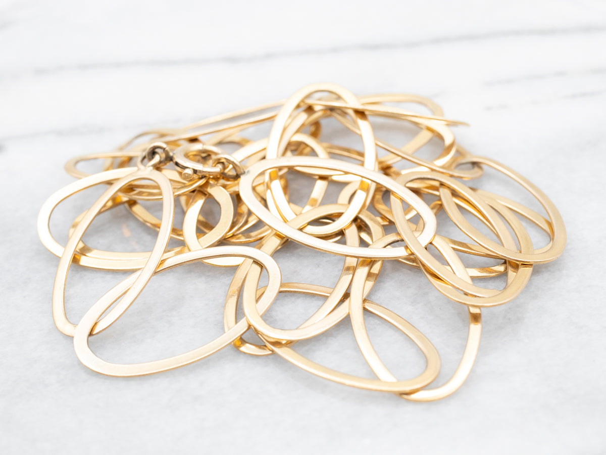 Modernist Gold Oval Link Chain