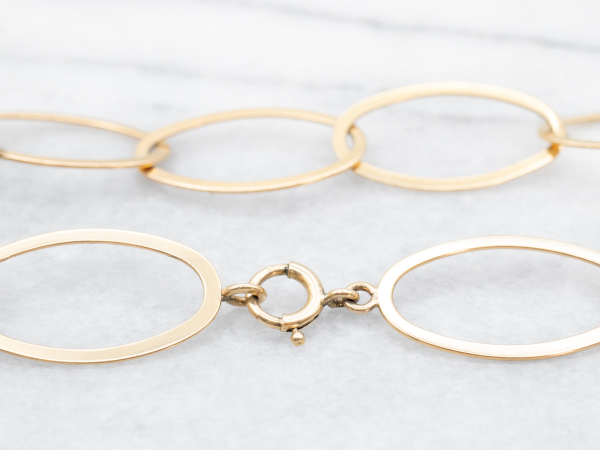 Modernist Gold Oval Link Chain