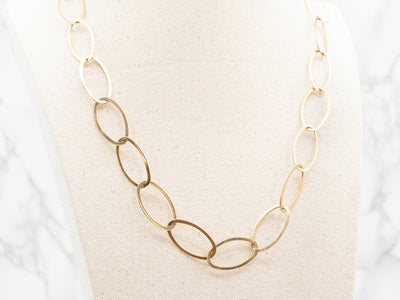 Modernist Gold Oval Link Chain Necklace