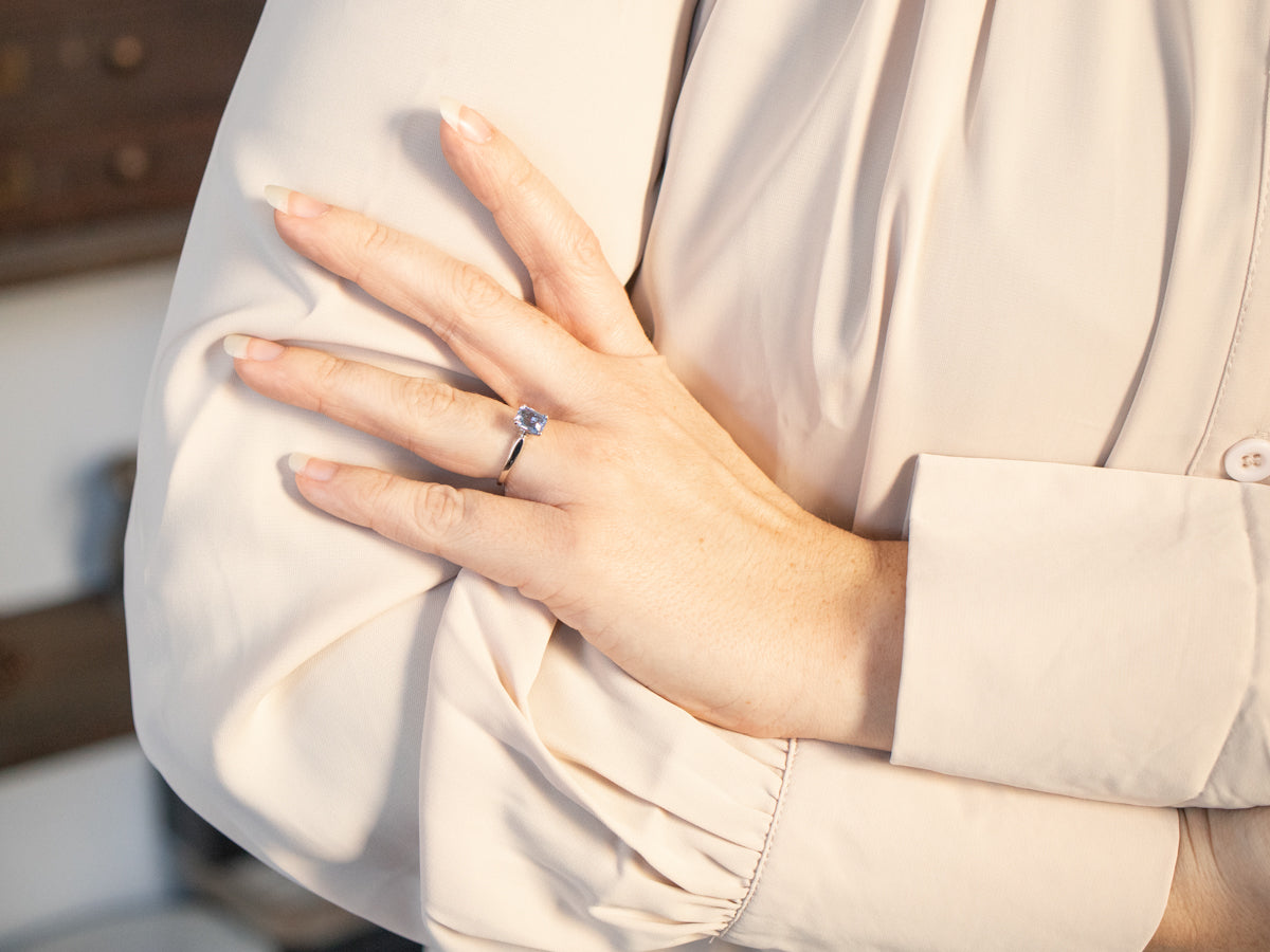 Periwinkle Sapphire Solitaire Ring