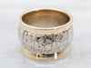 Mid Century Two Tone Gold Floral Band