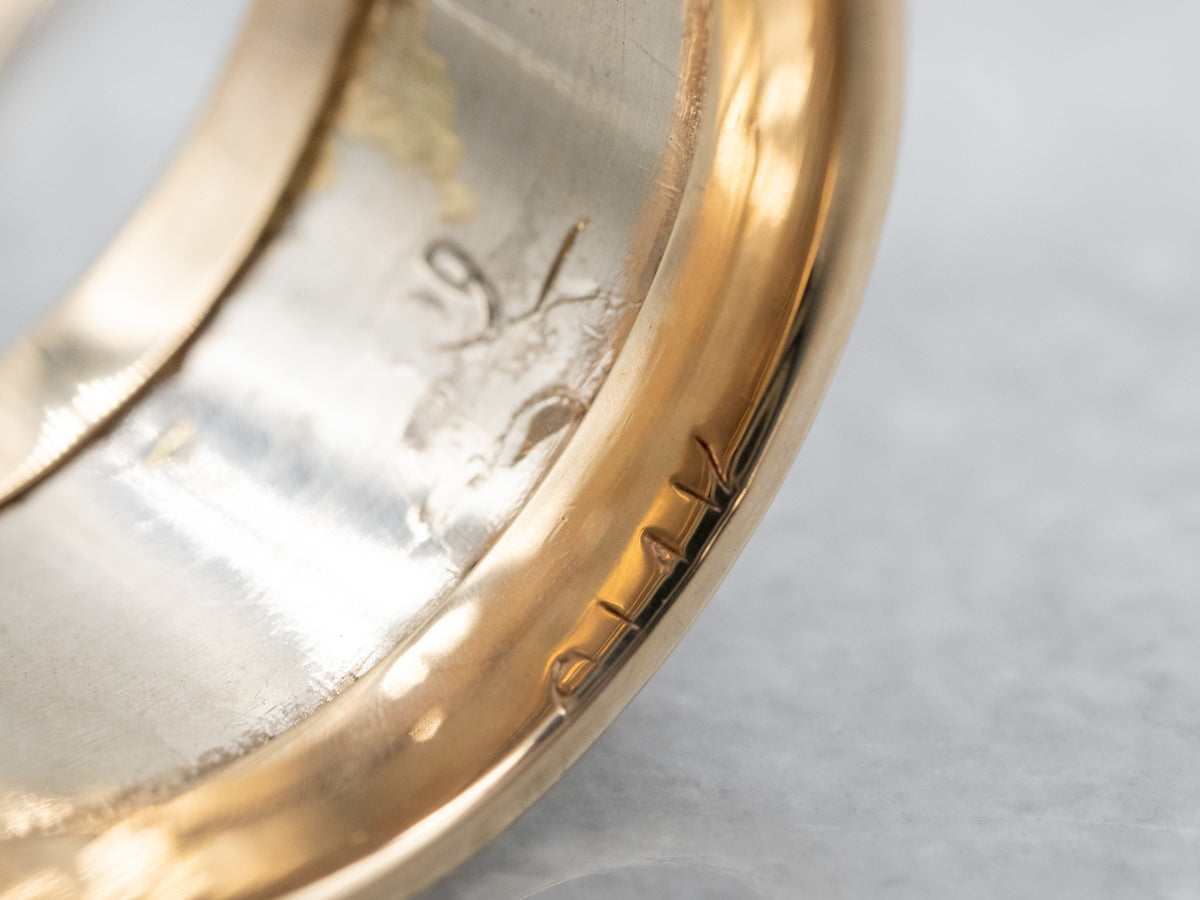 Mid Century Two Tone Gold Floral Band