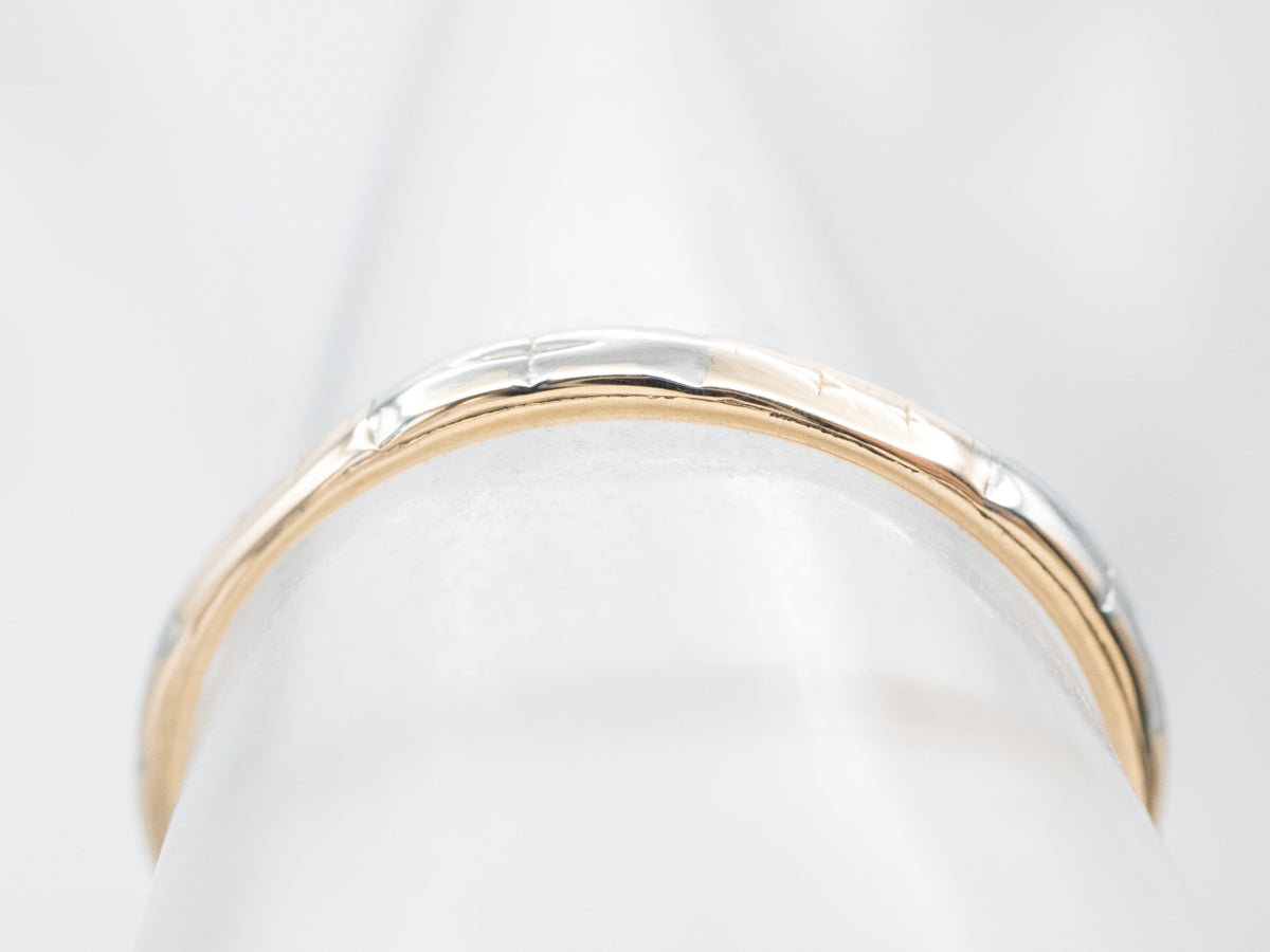 Vintage Two Tone Gold Pattern Band
