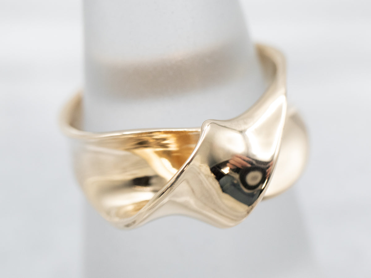 Modernist Twisted Gold Band