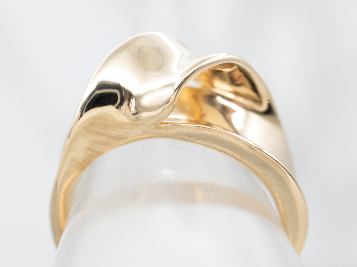 Modernist Twisted Gold Band