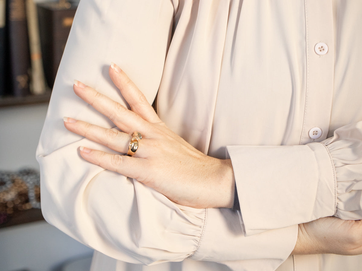 Modernist Twisted Gold Band