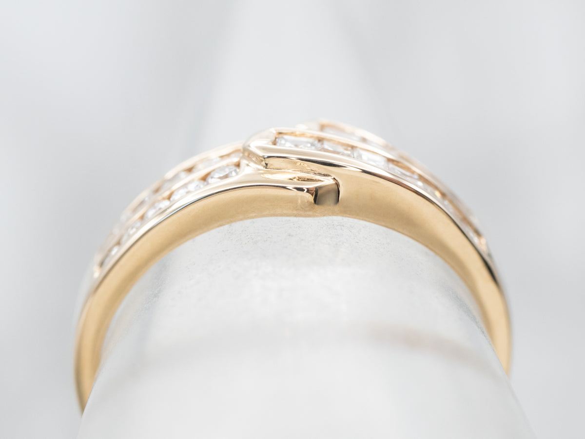 Modernist Multi Cut Diamond Bypass Band