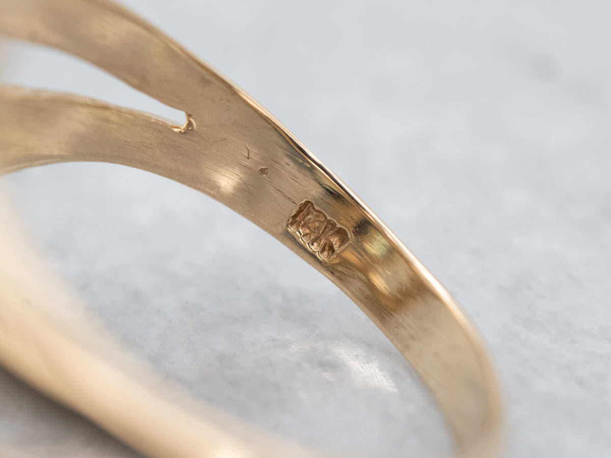 Modernist Blue Zircon Sweetheart Ring