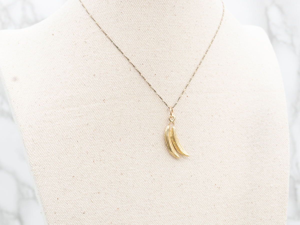 Golden Plantains Charm Pendant