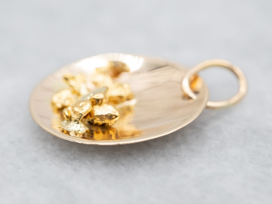 Vintage Gold Nugget Panning Charm Pendant