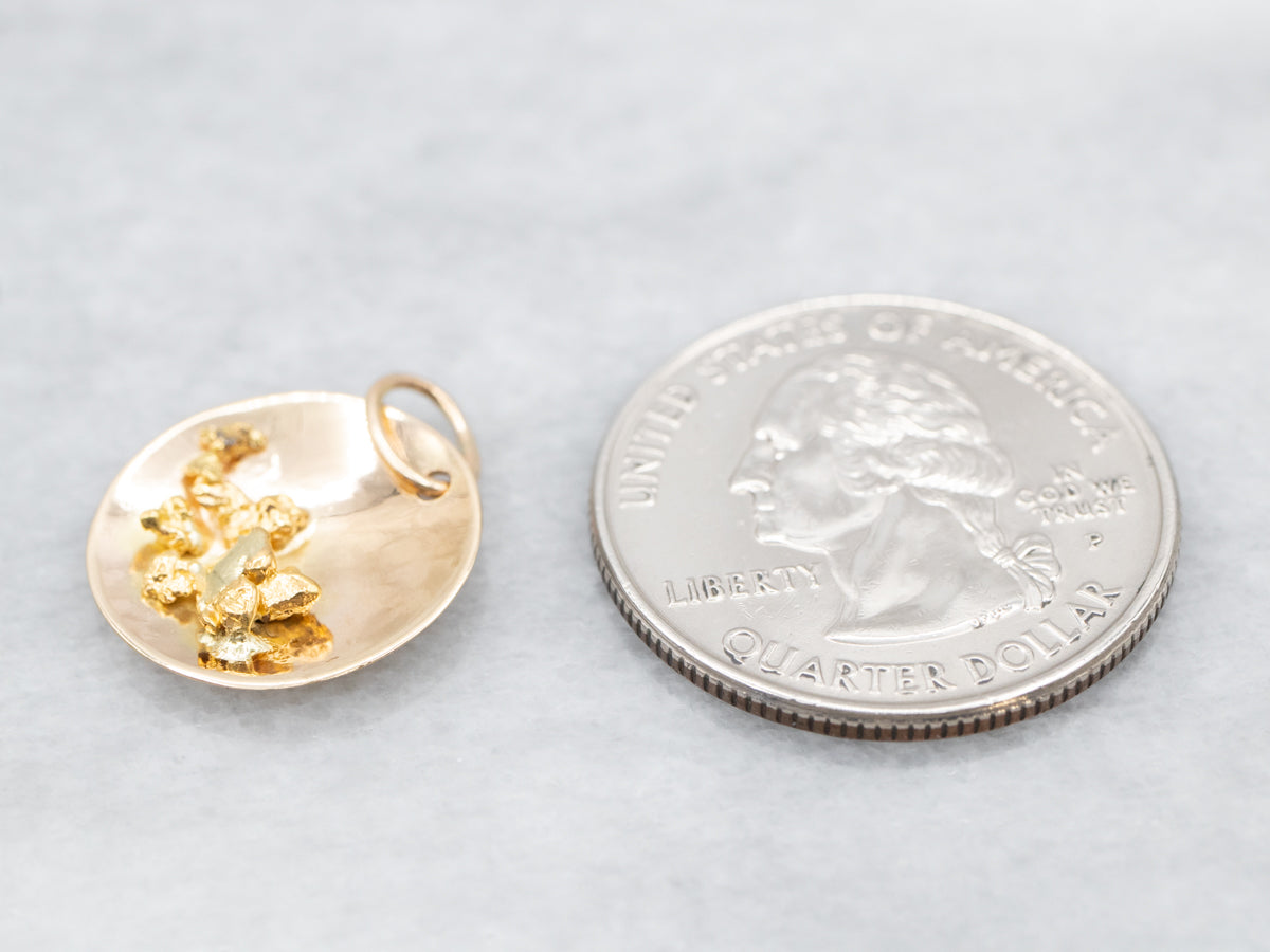 Vintage Gold Nugget Panning Charm Pendant
