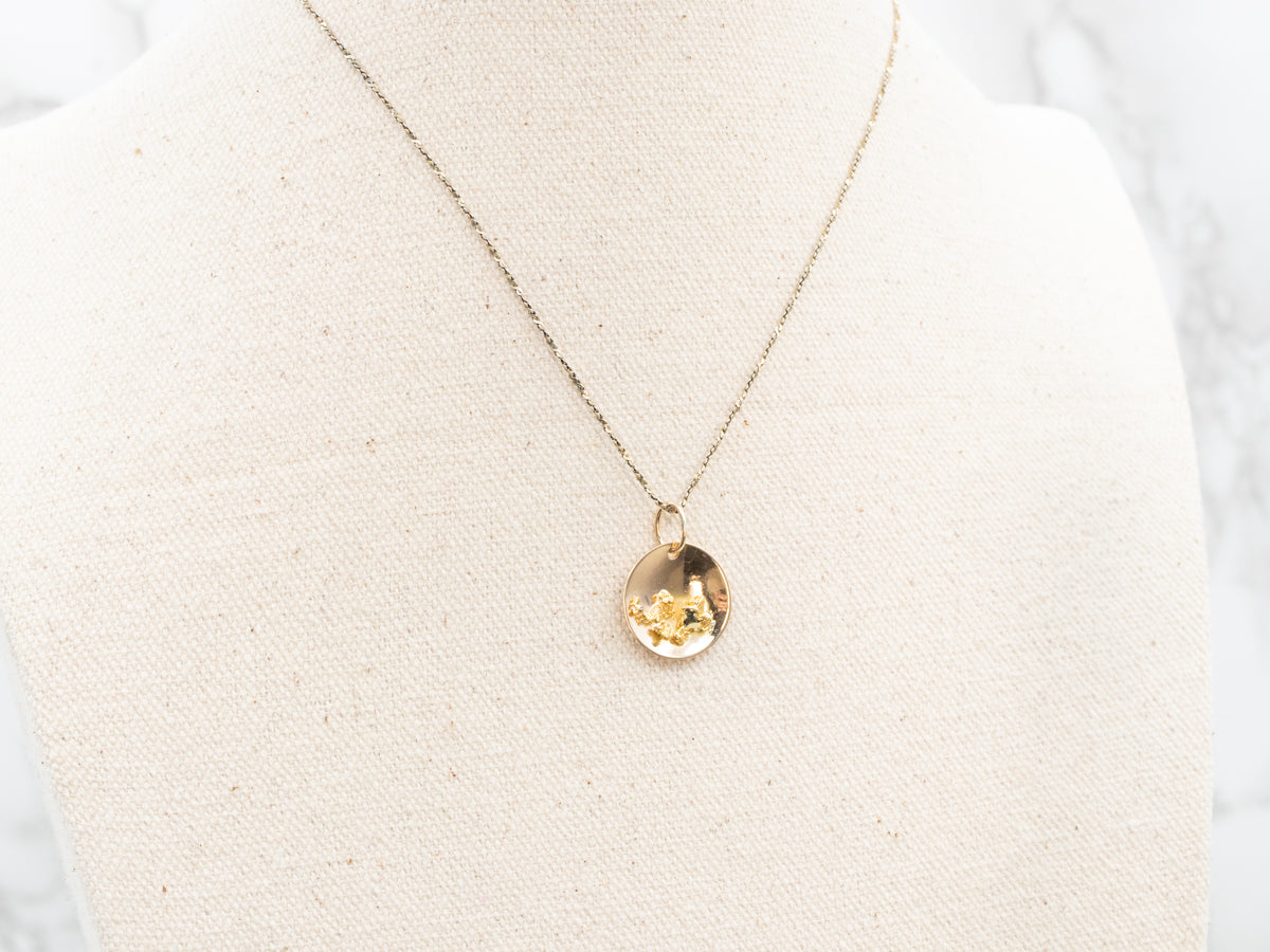 Vintage Gold Nugget Panning Charm Pendant