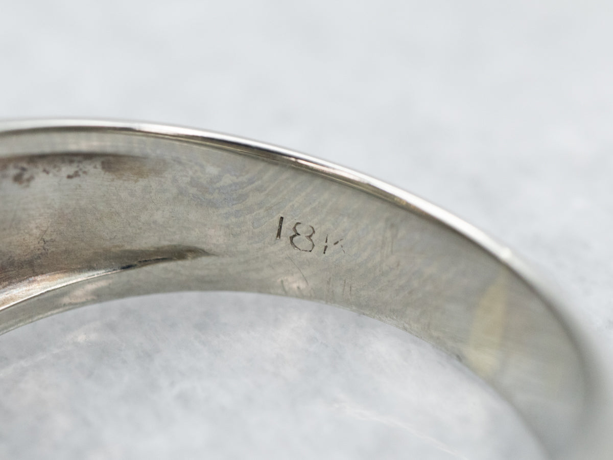 Tri-Color Gold Art Deco Three Stone Diamond Ring