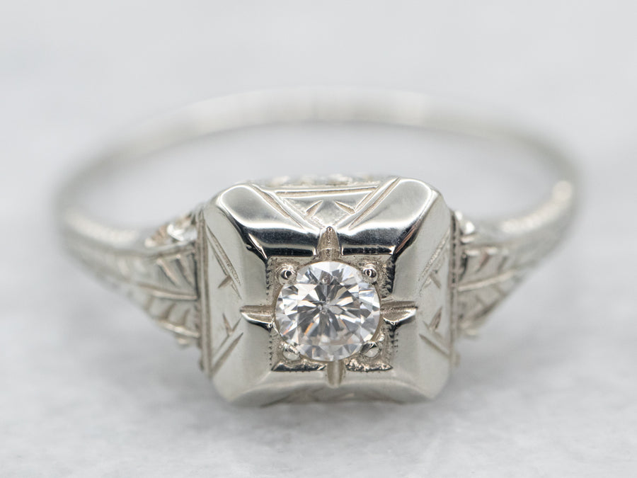 The Elwyn Diamond Solitaire Ring By Elizabeth Henry