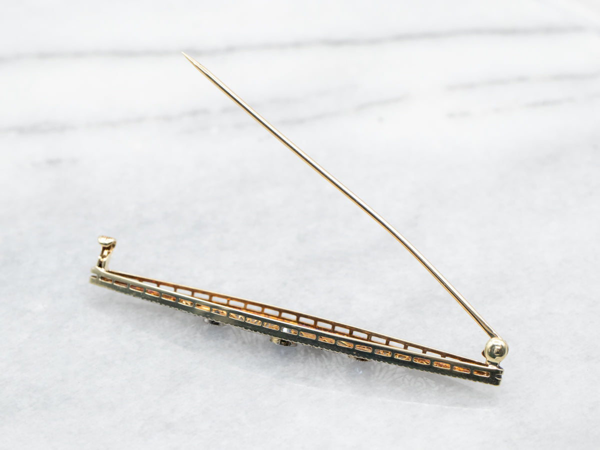 Art Deco Sapphire Filigree Brooch