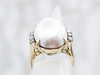 Vintage Mabe Pearl and Diamond Cocktail Ring