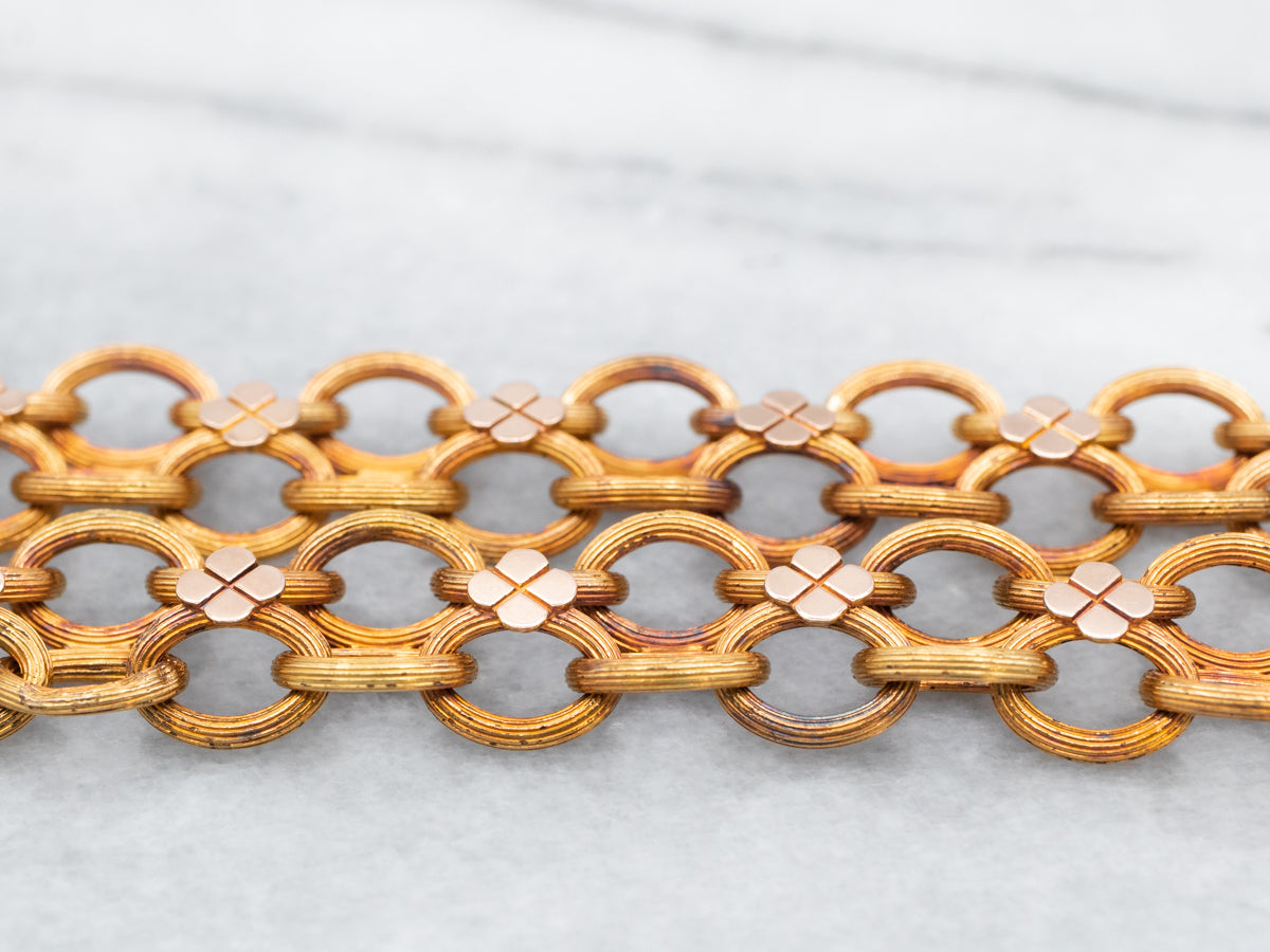 Ornate Gold Book Link Chain Necklace