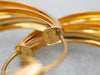 High 21K Gold Ridged Hoop Earrings