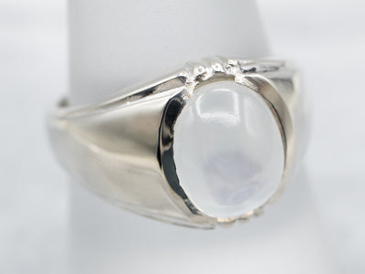 Bold Unisex Moonstone Solitaire Ring