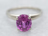 Pink Sapphire Solitaire Ring in White Gold