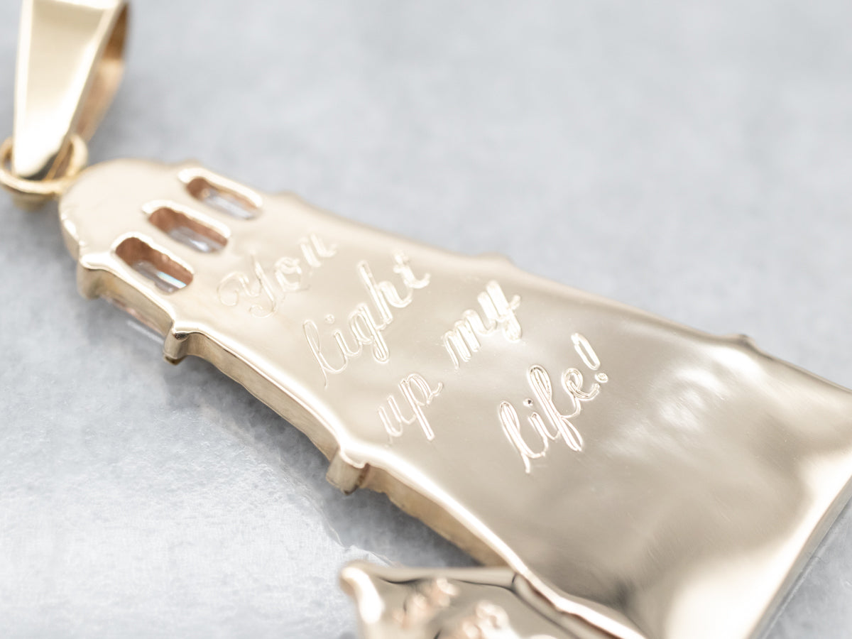 Bold Diamond Encrusted Lighthouse Pendant