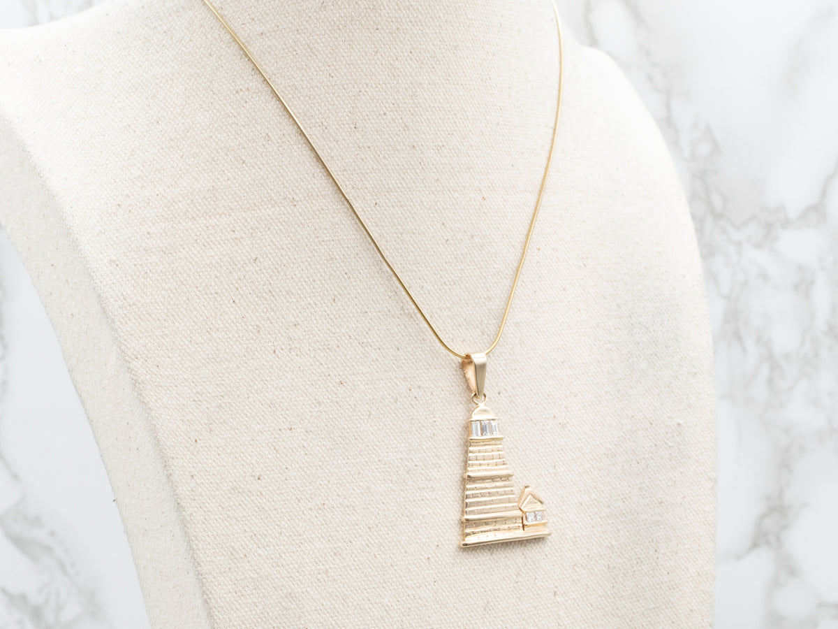Bold Diamond Encrusted Lighthouse Pendant