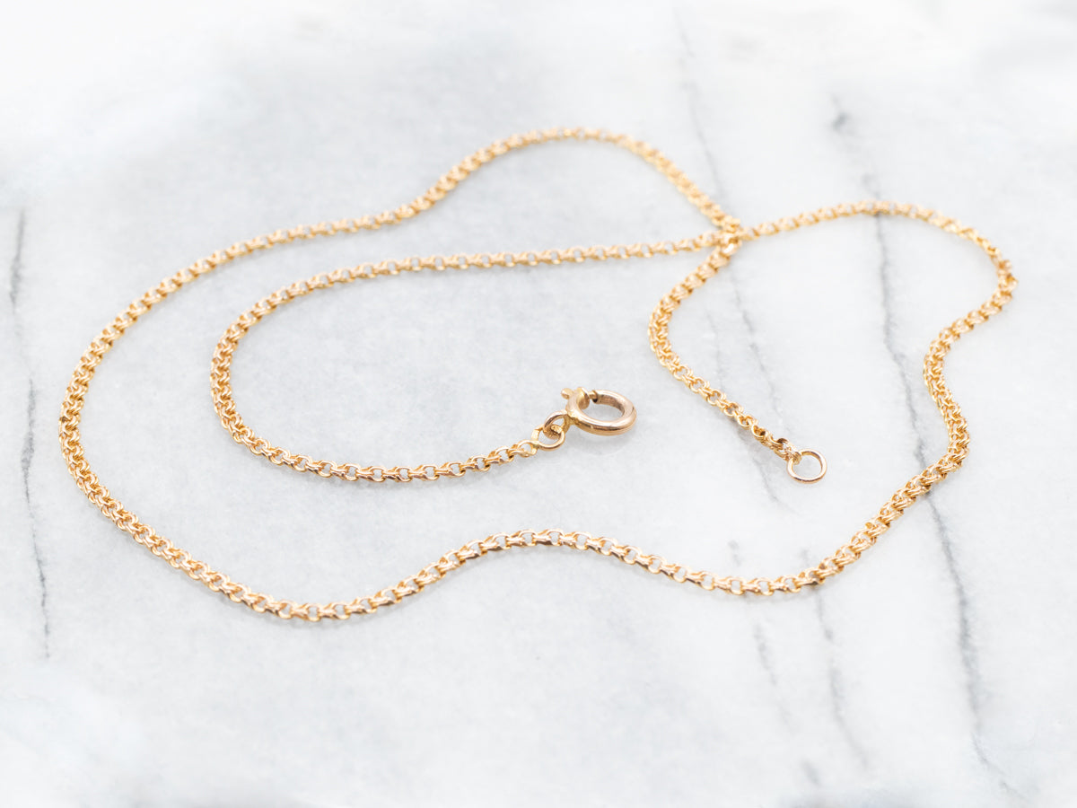 19K Yellow Gold Fancy Curb Chain